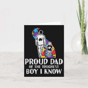 Tarjeta Papá orgulloso niño más duro autismo conciencia de