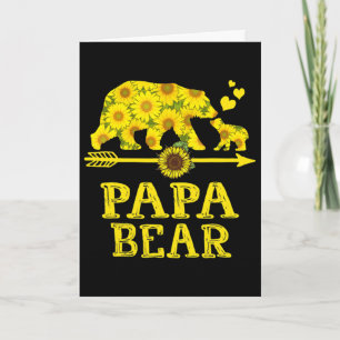 Tarjeta Papa Oso Girasol Día del Padre Papá y Abuelo