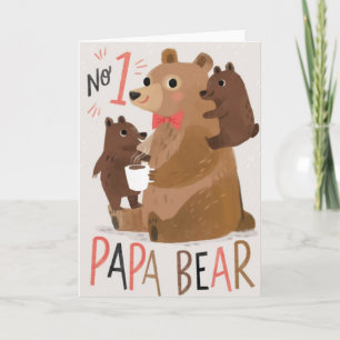 Tarjeta Papa Oso Nº1 – Ilustración del lindo padre oso Pap