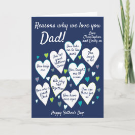 Tarjeta Papá Padre Día Razones por las que te queremos