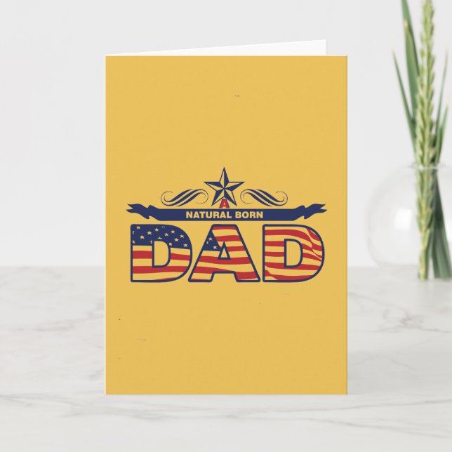 Tarjeta Papá, Padre, Un Padre Natural Nacido (Anverso)