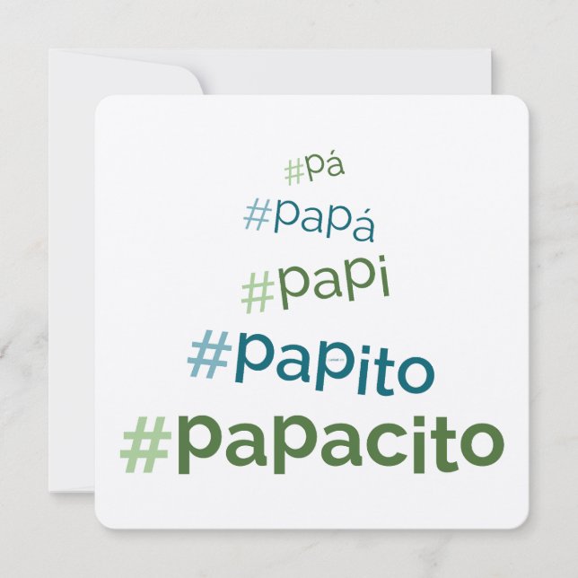 Tarjeta #Papá • #Papacito • #Pá • #Papito (Anverso)