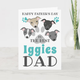 Tarjeta Papa Perro de Iggies Galgo Italiano Día del Padre 