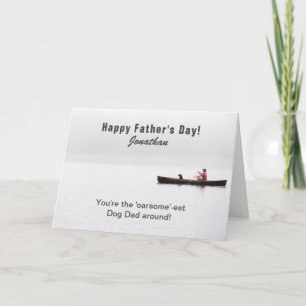 Tarjeta Papá Perro Divertido Navegando del Día del Padre P