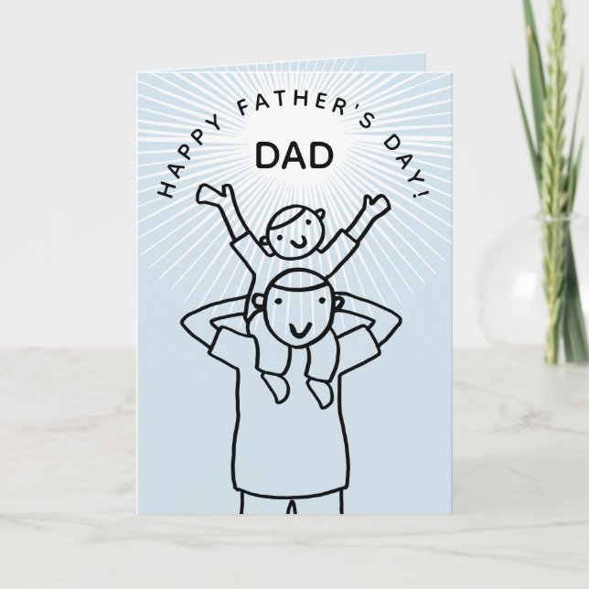 Tarjeta Papá Personalizado con el Día del Padre Infantil (Anverso)