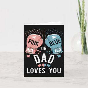 Tarjeta Papá Rosa O Azul Te Ama Boxear Revelación De Géner