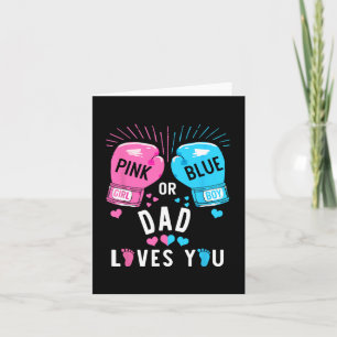 Tarjeta Papá Rosa O Azul Te Ama Boxear Revelación De Géner