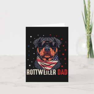 Tarjeta Papá Rottweiler Divertido De EE. UU. Celebra El 4