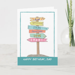 Tarjeta Papá Rótulo de diversión de cumpleaños Buena cuali