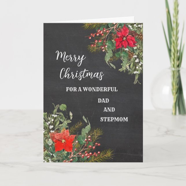 Tarjeta Papá ruso y la madrastra Feliz Navidad (Anverso)