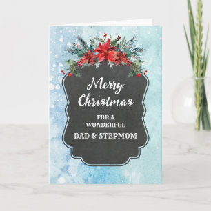 Tarjeta Papá Rústico y Madrastra Feliz Navidad