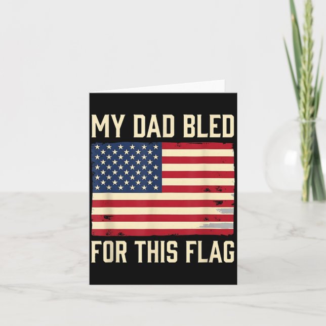 Tarjeta Papá Sangró Por Esta Bandera Orgullo Militar Ameri (Anverso)