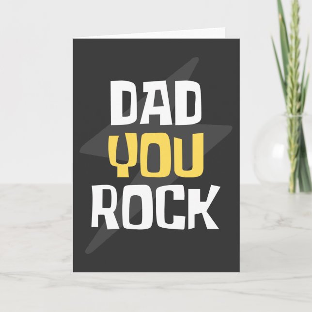 Tarjeta Papa tú rocas - Día del Padre / Regalo de cumpleañ (Anverso)