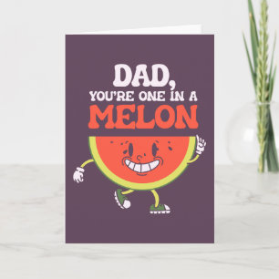 Tarjeta Papá uno dentro de un melón Chiste pun del Día del