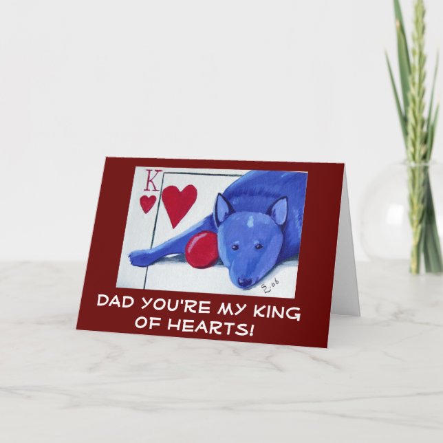 Tarjeta PAPÁ usted es mi rey de corazones (Anverso)
