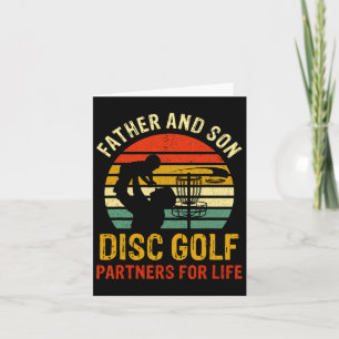 Tarjeta Papá Vintage y Hijo Compañeros de Golf de Disco pa