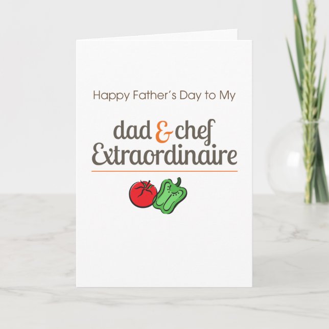 Tarjeta Papá y cocinero Extraordinaire (Anverso)