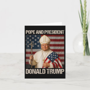 Tarjeta Papa y presidente Donald Trump 