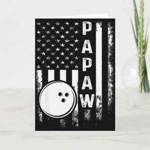 Tarjeta Papal Bowling Bandera Americana Navidad Vintage Xm