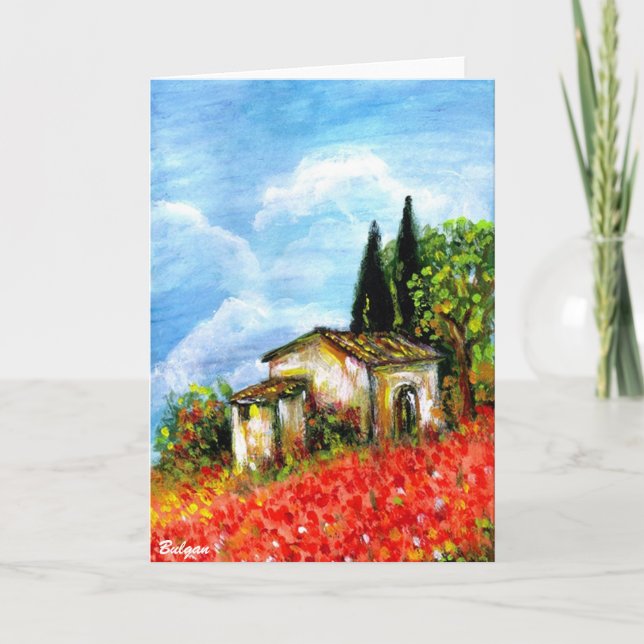 TARJETA PAPAS EN EL PAISAJE DE TOSCANA (Anverso)
