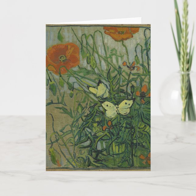 Tarjeta Papas y mariposas de Vincent Van Gogh (Anverso)