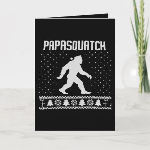 Tarjeta Papasquatch Bigfoot Papá Navidad Feo Navidad