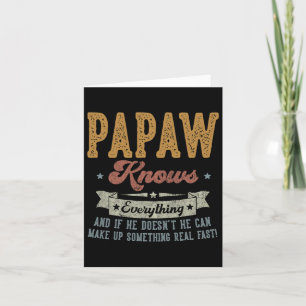 Tarjeta Papaw Sabe Todo Los Regalos Para El Día De Los Pad