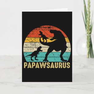 Tarjeta Papawsaurus Rex Papaw Dinosaur 2 Día del Padre par
