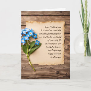 Tarjeta Papel boda y olvido-me-nots