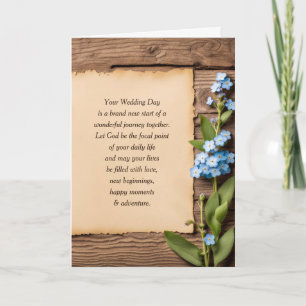 Tarjeta Papel boda y olvido-me-nots
