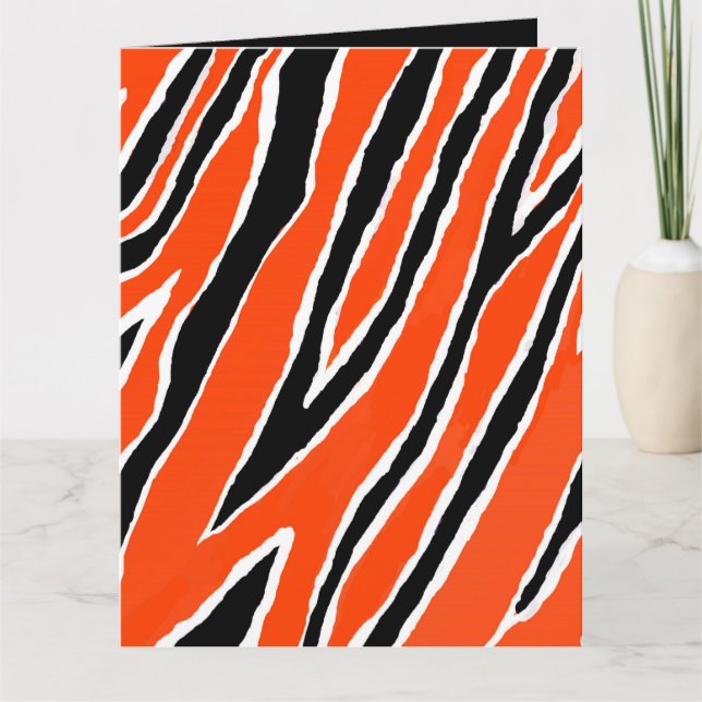 Tarjeta Papel de ajuste de tigre - Naranja/negro (Anverso)