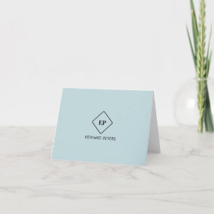 Tarjeta Papel de carta personalizado con monograma minimal