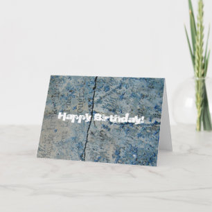 Tarjeta Papel de cosecha azul Purpurina, ¡Feliz cumpleaños