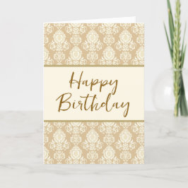 Tarjeta Papel de cosecha beige de cumpleaños feliz