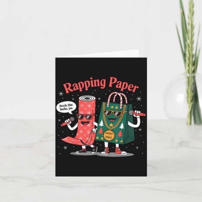 Tarjeta Papel de envolver divertido Rapng Papel de música  (Anverso)