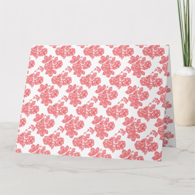 Tarjeta Papel de envolvimiento floral rojo y rosa brillant (Anverso)