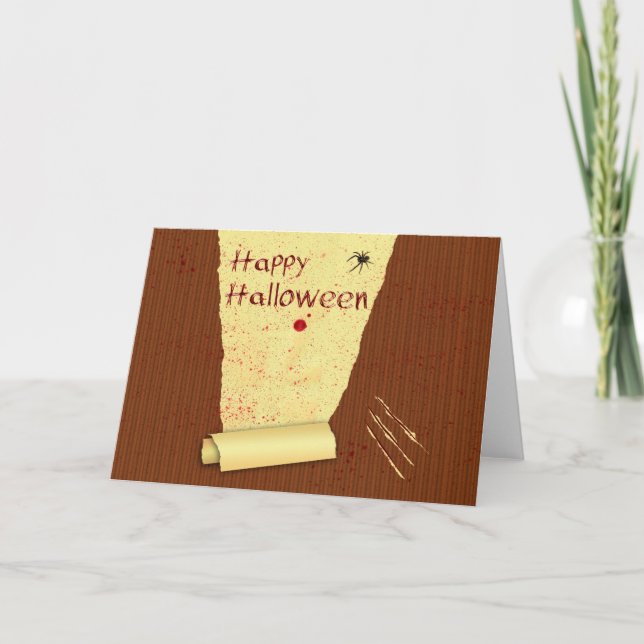 Tarjeta Papel de fondo sangriento de Halloween (Anverso)