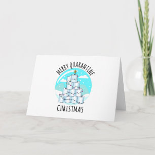 Tarjeta Papel de inodoro de árbol de navidad en cuarentena