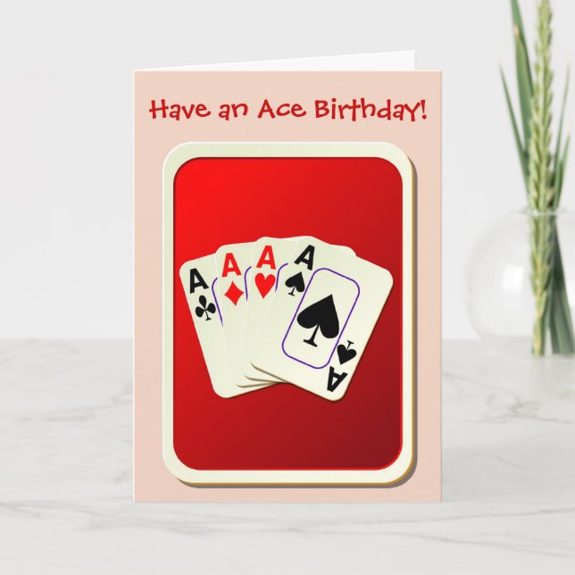 Tarjeta Papel de juego de cartas puente de cumpleaños feli (Anverso)