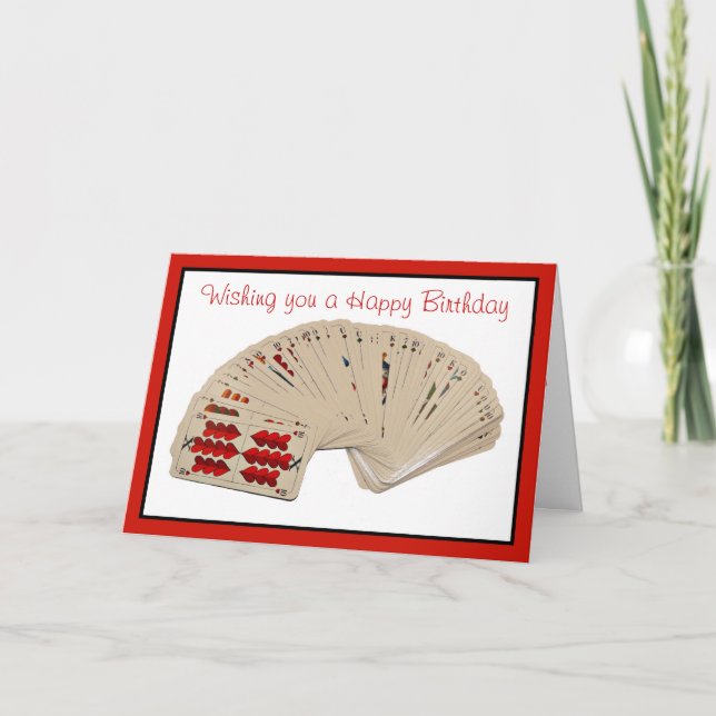 Tarjeta Papel de juego de cartas puente de cumpleaños feli (Anverso)