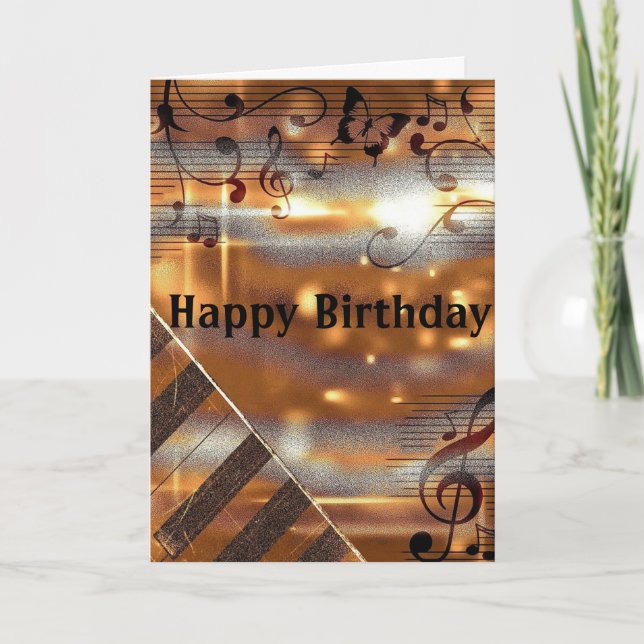 Tarjeta Papel de la hoja de la limpieza marrón cumpleaños  (Anverso)