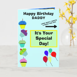 Tarjeta Papel de la torre de la torta azul de cumpleaños p