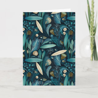 Tarjeta Papel de Regalo de Tabla de Surf Elegante y Algas 
