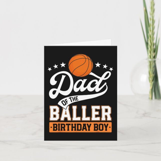 Tarjeta Papel Del Baller Nacimiento Niño Baloncesto Tema P (Anverso)