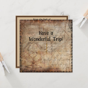 Tarjeta Papel del diario de viajes Steampunk Globe