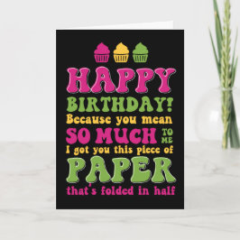 Tarjeta Papel doblado en cédula de cumpleaños sardónica a 
