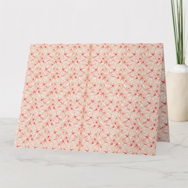 Tarjeta Papel envuelto con un patrón repetido de rojo, o (Anverso)