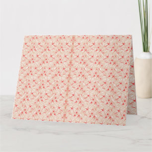 Tarjeta Papel envuelto con un patrón repetido de rojo, o