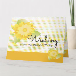 Tarjeta Papel floral amarillo y verde