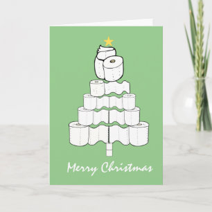 Tarjeta Papel Higiénico Árbol de Navidad Fiestas